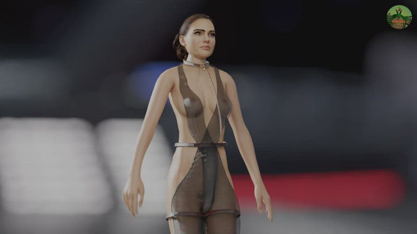 Padme Amidala dressed in Oola's fishnets (Pornunga34)