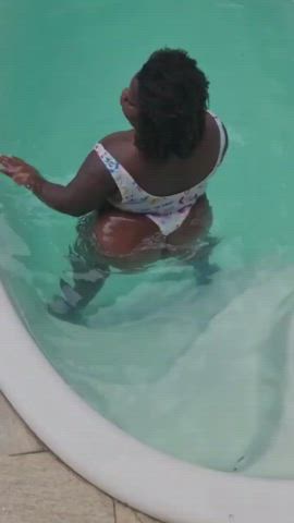 Ass BBW Big Ass Brazilian Ebony Swimsuit gif