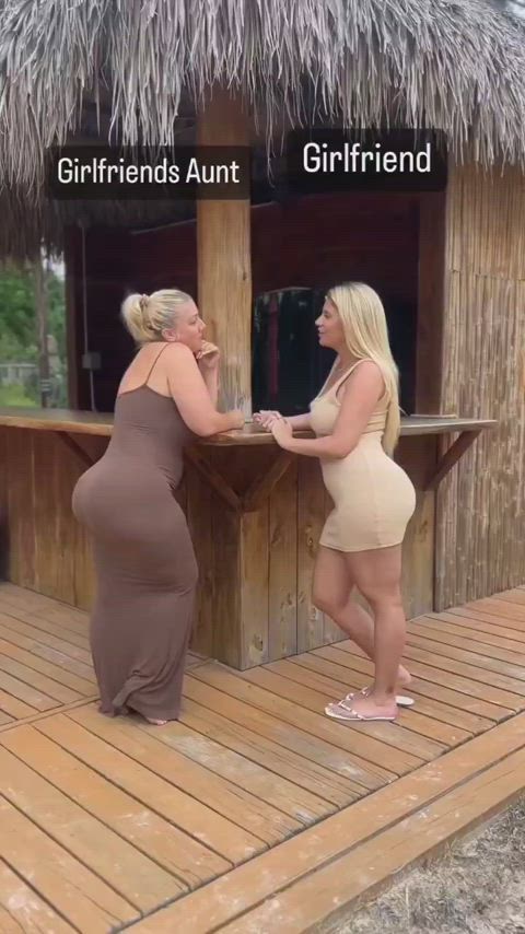 big ass clothed dress interracial kissing polyamory tiktok gif