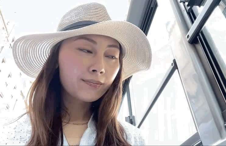 asian brown eyes eye contact lipstick wife gif