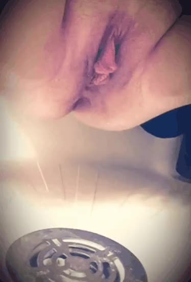 bathroom beef curtains labia meat pee piss pussy shower gif