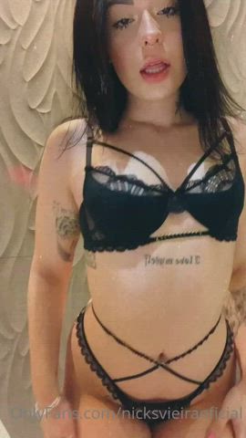 ass brunette lingerie tattoo gif