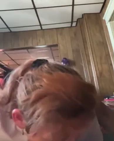 blowjob ponytail redhead gif