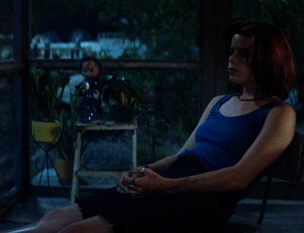 celebrity neve campbell redhead gif