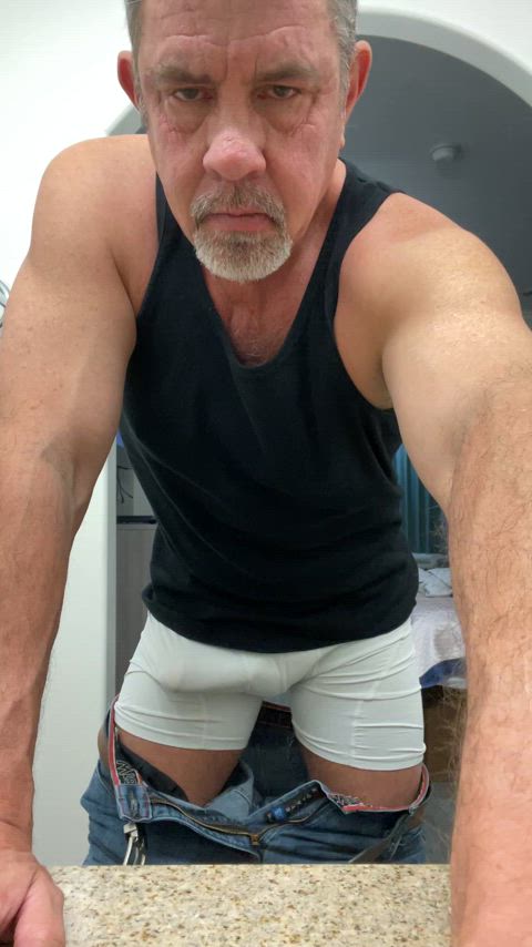 Little Texas daddy bulge! Yes, in Texas, this is considered small