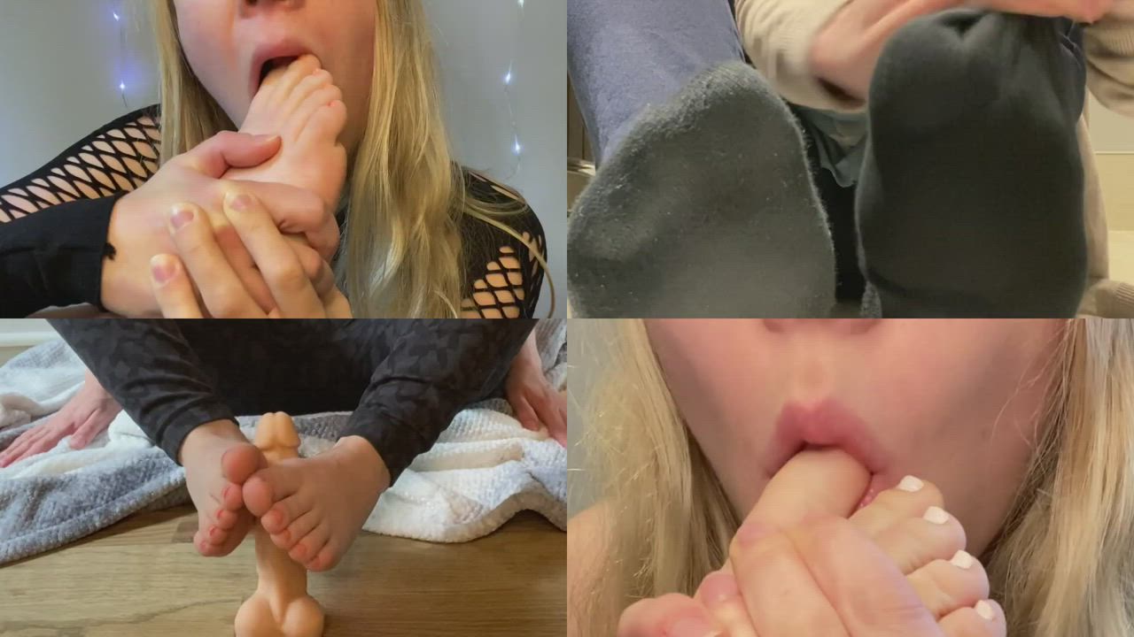 Amateur Blonde Foot Fetish gif