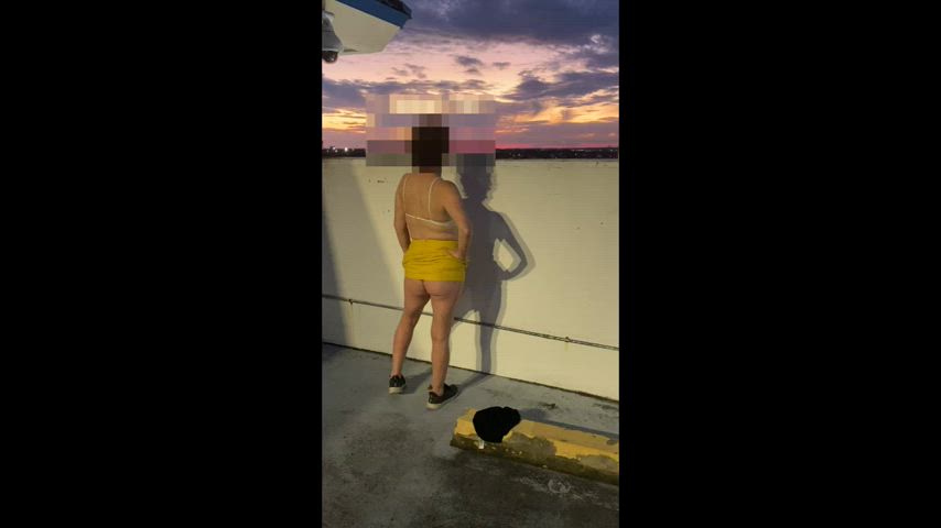 amateur ass milf milfs public skirt sneakers strip tits wife gif