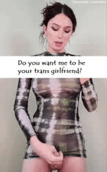 Brunette Caption Dress Masturbating Solo Tight Trans gif