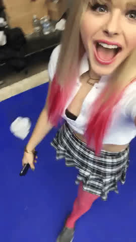 Blonde Cam Camgirl Celebrity Schoolgirl Selfie Teen gif