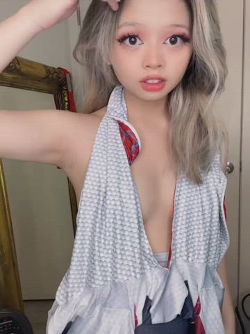 Ahegao Asian Bouncing Tits gif
