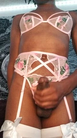 ebony femboy jerk off sissy trans trans woman gif