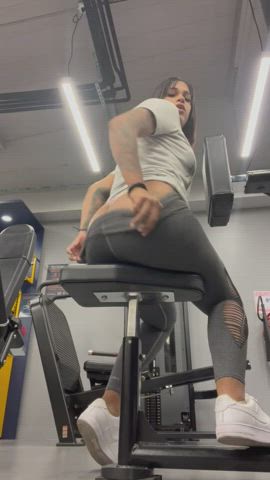 ass big ass flashing gym gymnast public tattoo gif