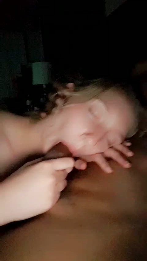 amateur blonde blowjob cock couple jerk off petite sex sucking gif