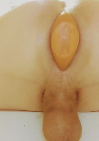 anal play boy pussy butt plug gape gaping gay sloppy gif