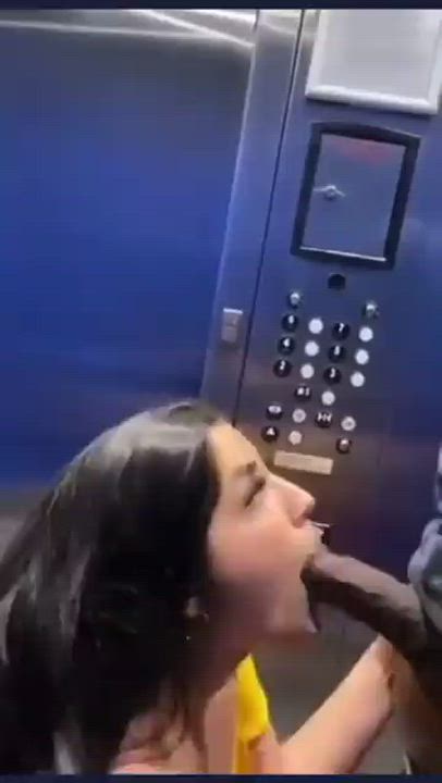 Blowjob Cum In Mouth Elevator gif