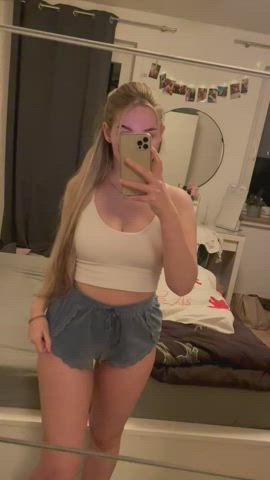 19 Years Old Blonde Shorts gif