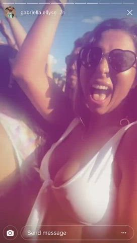 amateur big tits flashing homemade outdoor party undressing gif