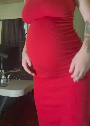 busty dress pregnant gif