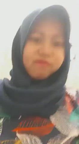 Big Tits Bra Flashing Hijab Indonesian Panties Pussy Strip gif