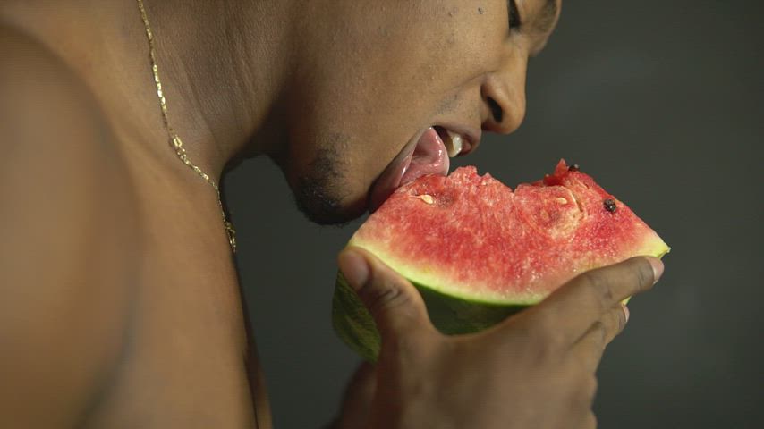 Afro Dominant Domination Fetish Food Fetish Oral Penis Pornstar Squeezing gif
