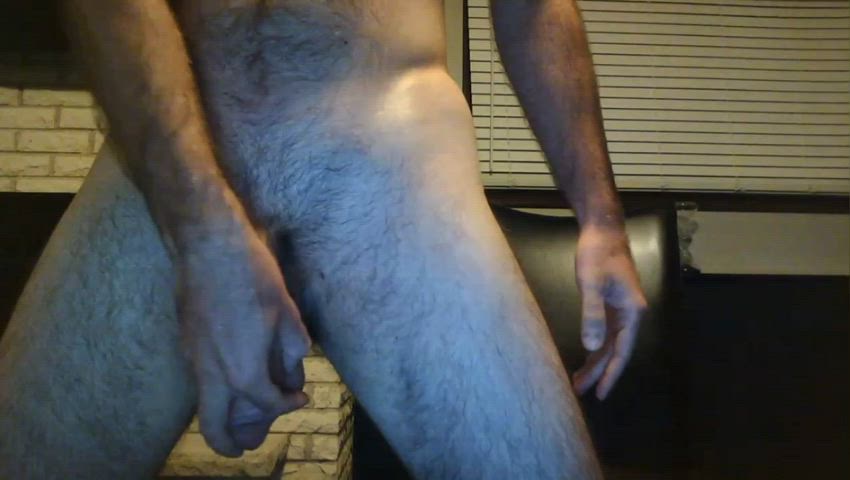 big dick cock cock worship hairy chest male masturbation monster cock gif