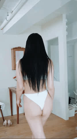 asian eye contact hair korean nails swimsuit prettyevil gif