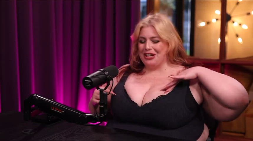 big tits blonde interview gif