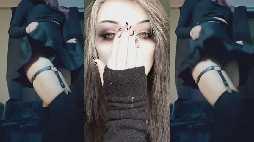 alt cosplay dancing goth halloween non-nude tease tiktok gif