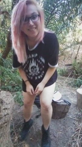 Amateur Big Tits Chubby Goth Natural Tits Public Smoking Titty Drop gif