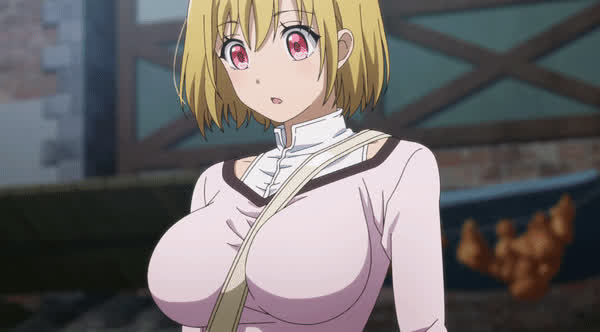 anime big tits blonde bouncing tits gif