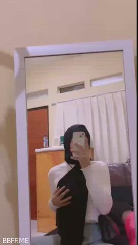 hijab malaysian mirror teasing gif