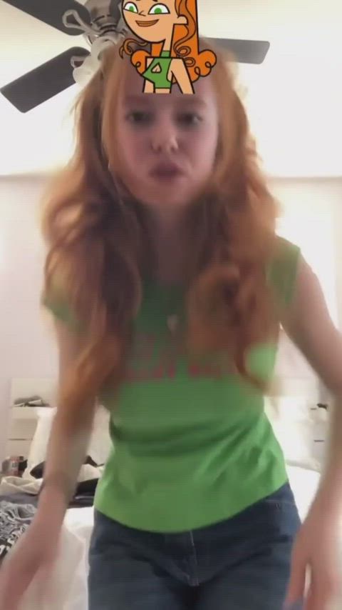 big tits celebrity clothed natural tits non-nude redhead t-shirt teen tiktok vertical