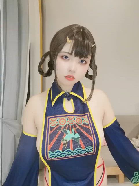 asian beautiful cosplay gif