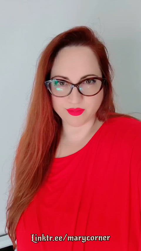 bbw domina domination dominatrix domme femdom findom glasses milf redhead domme-next-door