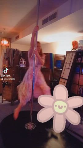 cute dancing dress lapdance pink pole dance tiktok gif