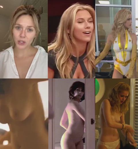 blonde elizabeth olsen scarlett johansson gif