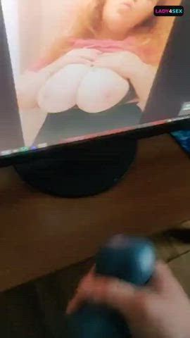 BBW Cumshot Tribute gif