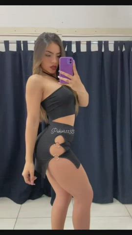 big ass brunette dress dressing room latina legs tease teasing tight ass gif