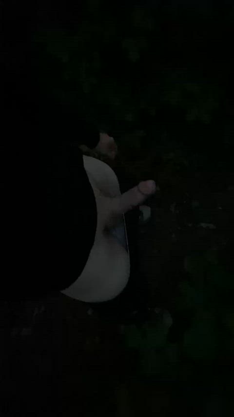 amateur bwc big dick masturbating outdoor solo gif