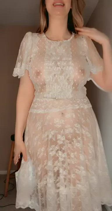 Twirling in my sheer lace “tea dress” from the 1920s (normally a slip would be