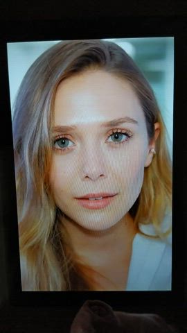 blonde celebrity cum cumshot elizabeth olsen facial tribute gif