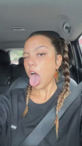 bruce venture brunette tongue fetish gif