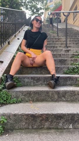 cute euro flashing onlyfans public pussy tattoo gif