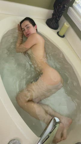 ass bathtub petite tease gif