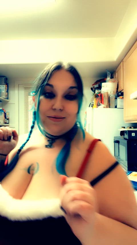 bbw big tits christmas kitchen thick-bbw-babes gif