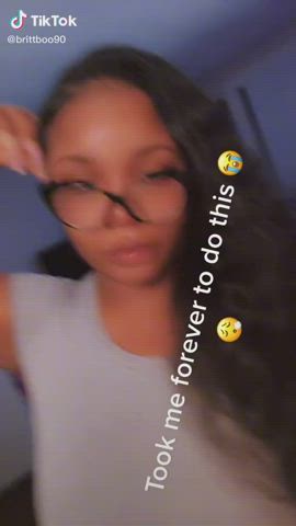 Ass Bending Over Ebony Glasses Shorts TikTok gif