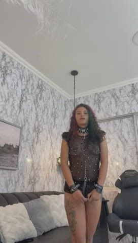 bdsm curly hair ebony latex master/slave slave spanking streamate teen gif