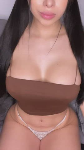 big tits brunette tits gif