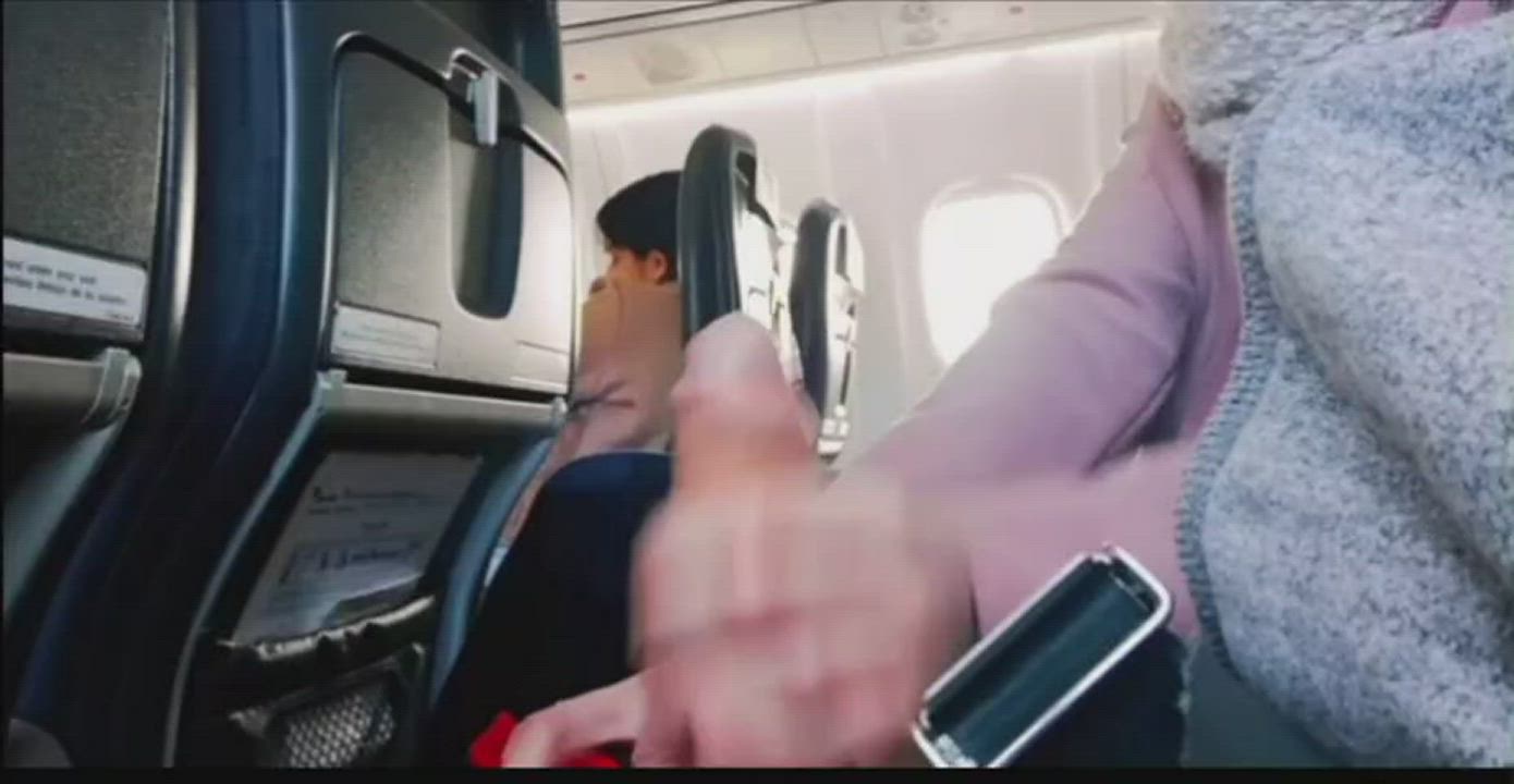 Handjob on the plane