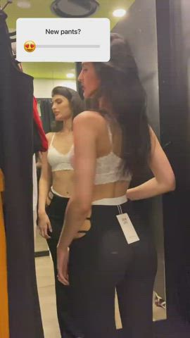 Ass Brunette Changing Room gif